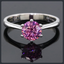 Romantic Pink Round ZC Ring sterling silver 925 plated 316L