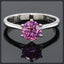 Romantic Pink Round ZC Ring silver plated 316L